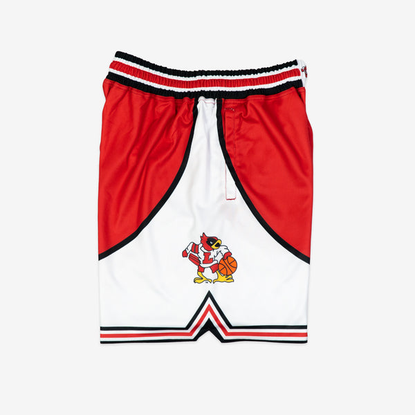Louisville Cardinals Basketball White 19/20 Game Used Ville Adidas Shorts  XL+2