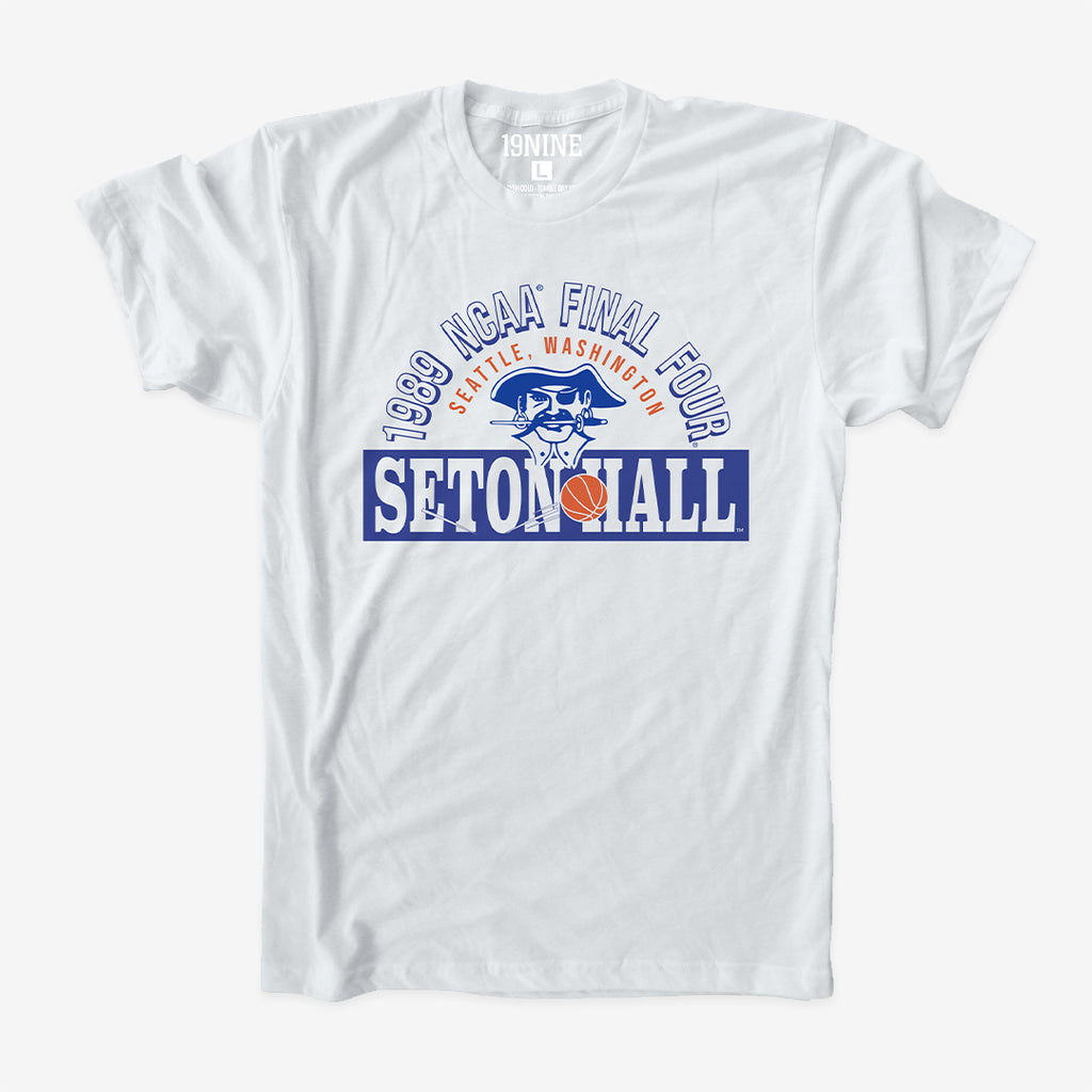 Under Armour Seton Hall Pirates White Basketball On Court Warm Up Hoodie  Shooting T-Shirt